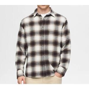 APT. 9 Slim Fit Plaid Button-Down Shirt – Brown & Cream (Size XL)
